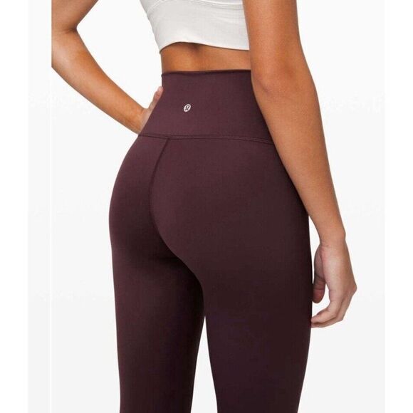 Lululemon Womens Solid Plum Purple High Rise Athletic Leggings 8 - Picture 3 of 5